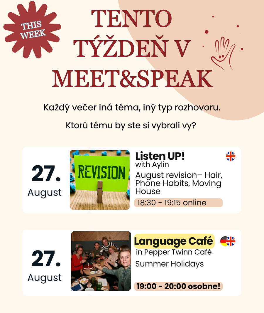 Aktuálny program Meet&Speak – druhá časť